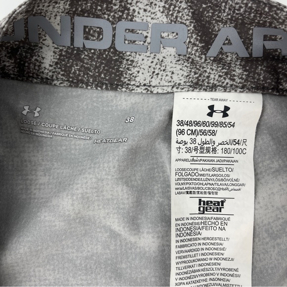 Under Armour Swim Board Shorts Men's Heat Gear Quick Dry Gray Tie Waist SZ 38 - Picture 4 of 4